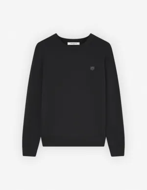 Fetter Fuchs-Kopf Aufnäher Regular Pullover Schwarz