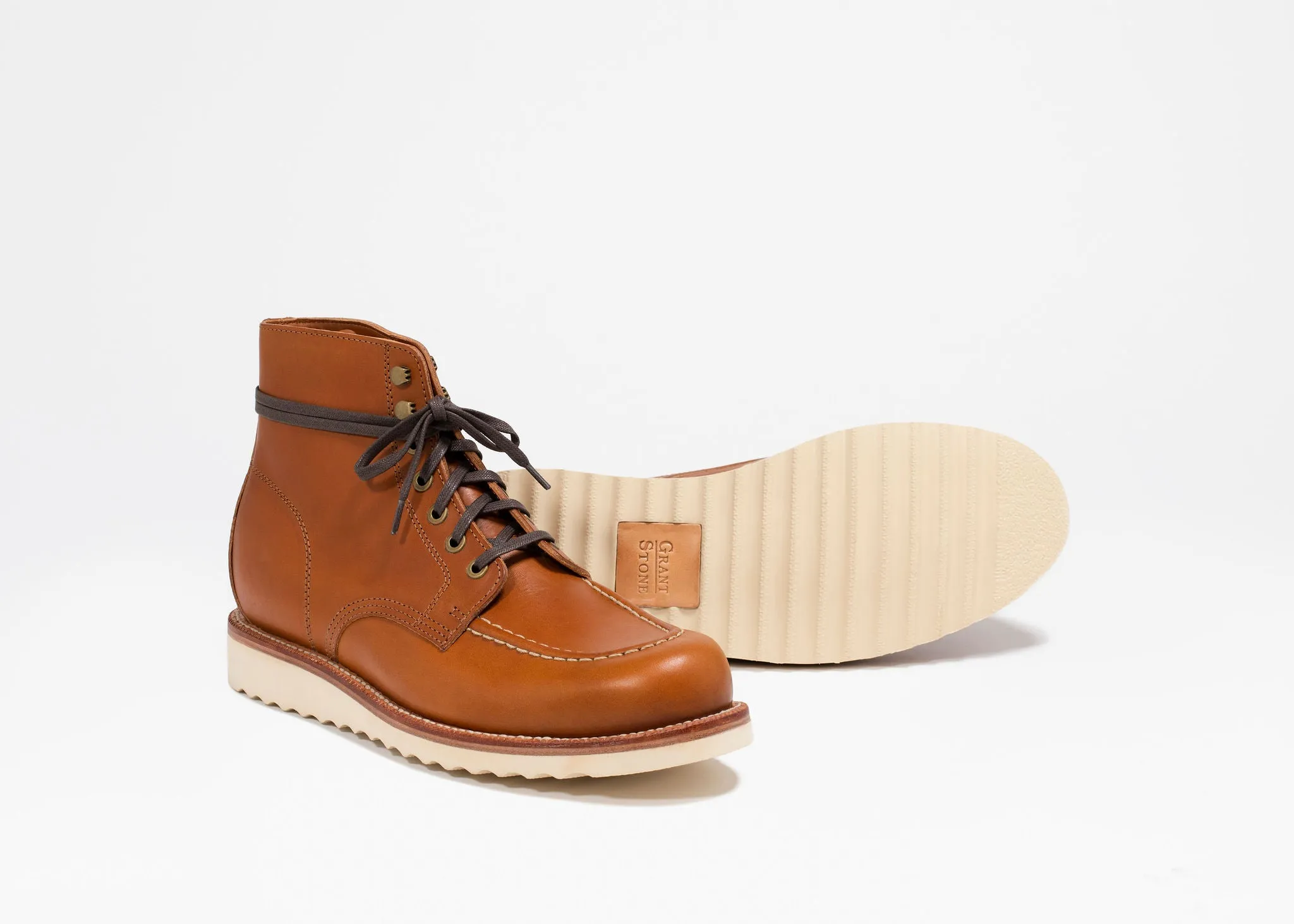 Messing-Stiefel Sattelbraun