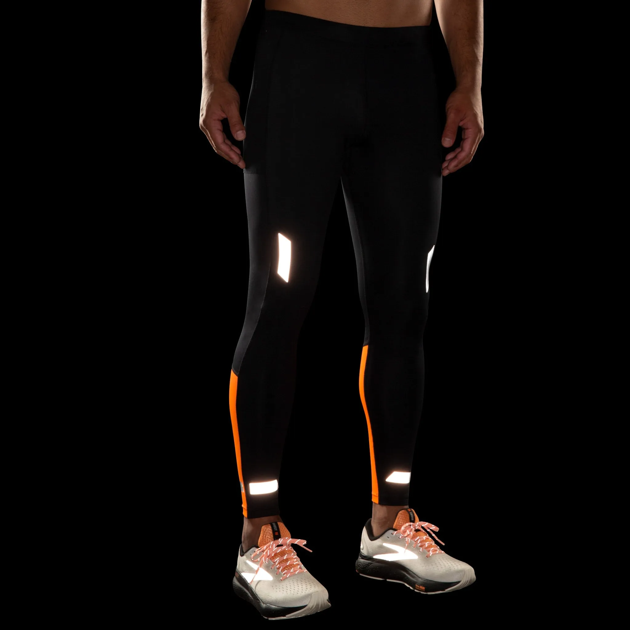 Brooks Run Visible Tight 2.0 - Schwarz/Fluoro Blitz - HERREN (211522) Brooks