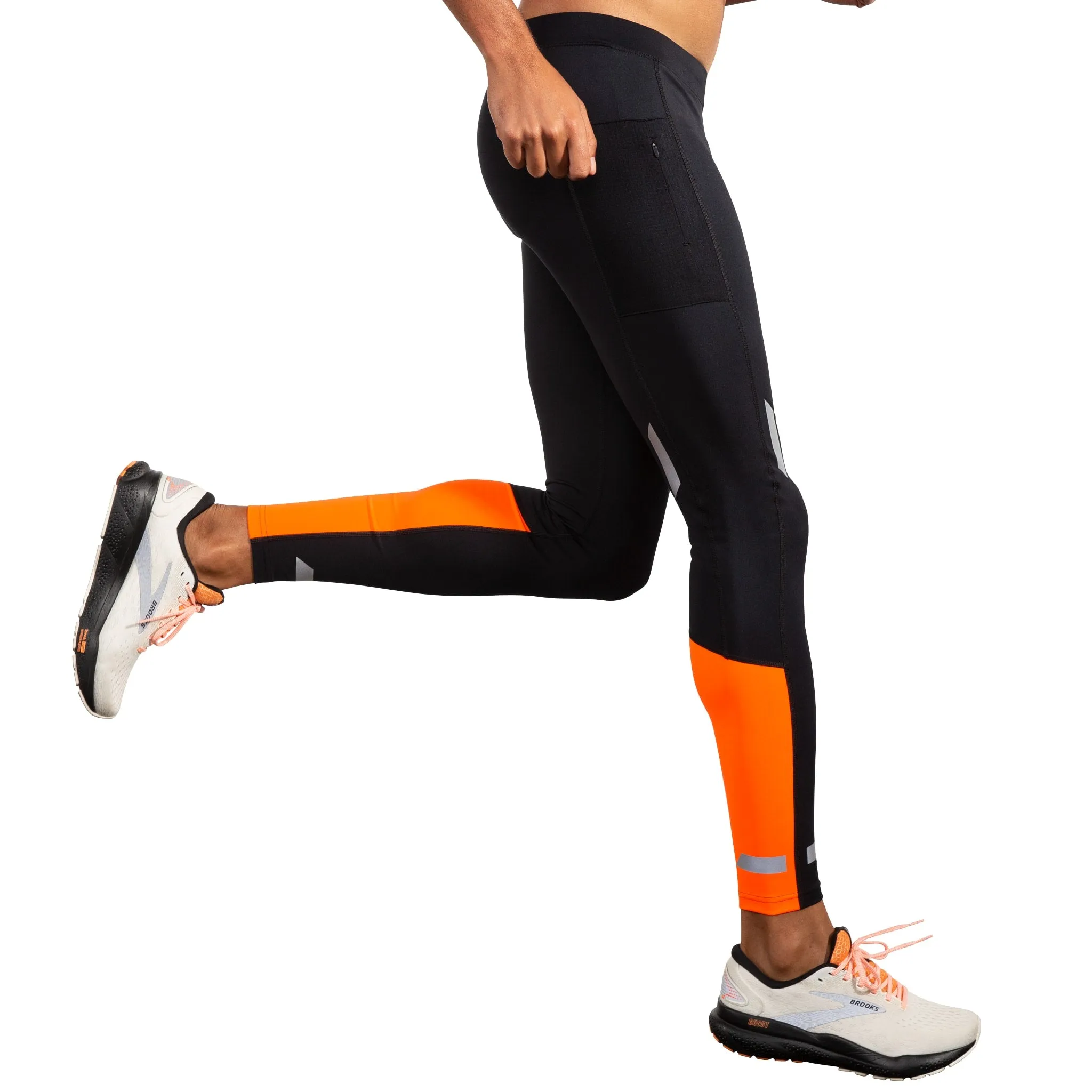 Brooks Run Visible Tight 2.0 - Schwarz/Fluoro Blitz - HERREN (211522) Brooks