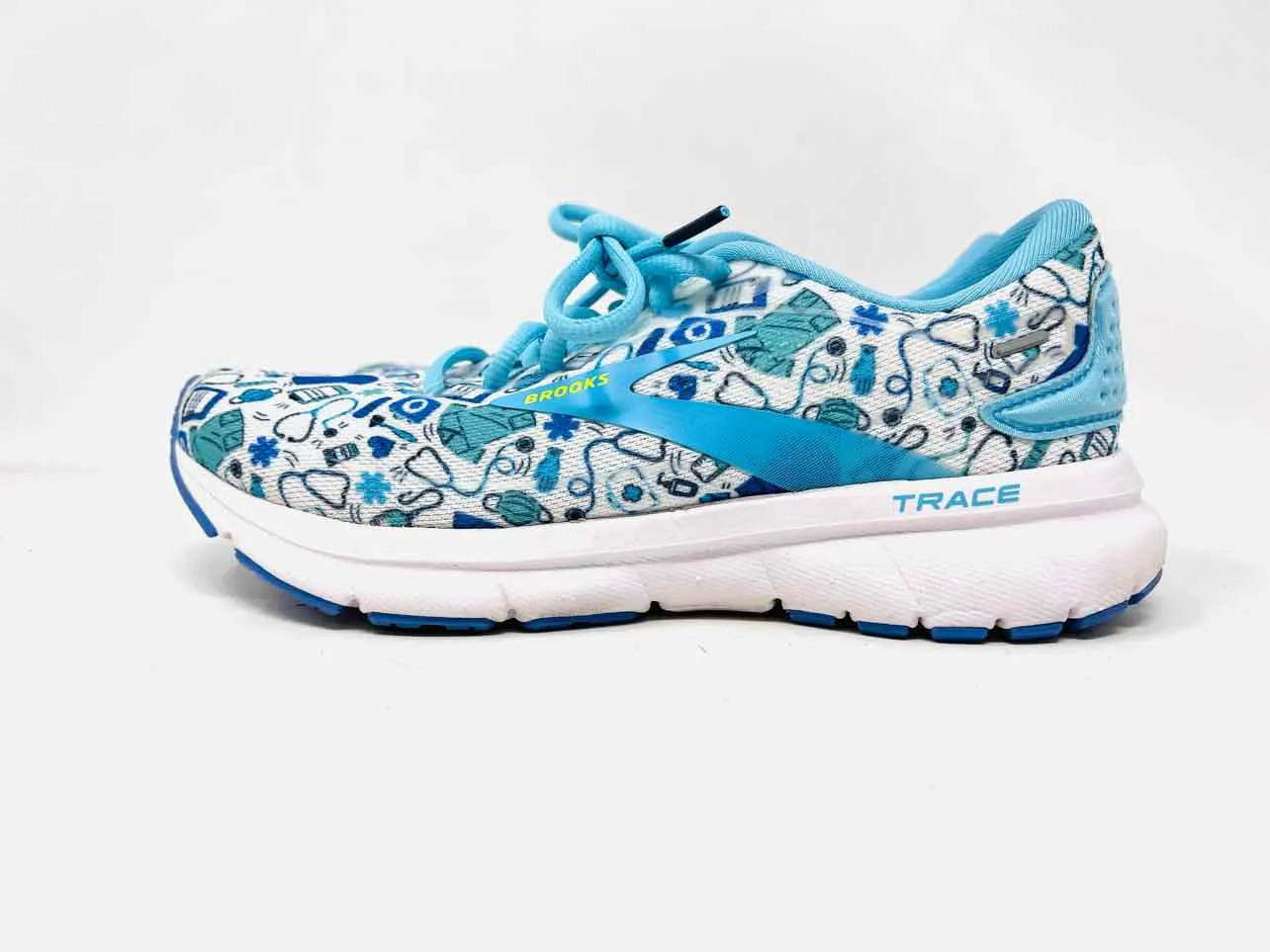 Brooks Größe 6 Weiß/Mehrfarbige Druck Schuhe Sneaker