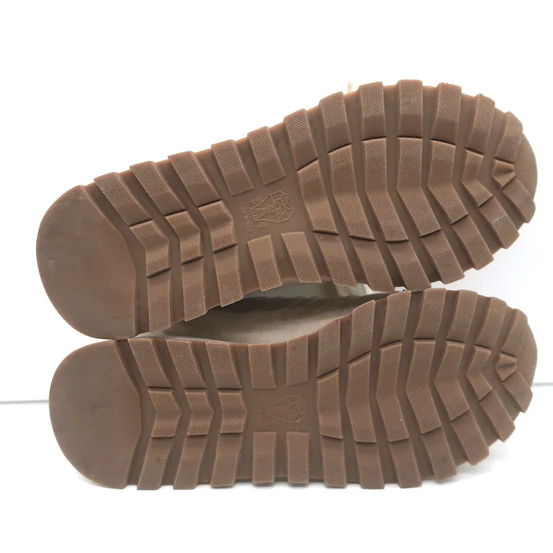Brunello Cucinelli Laufschuhe mit Schaffell & Monili-Dekor in Gr. 39, Farbe Taupe