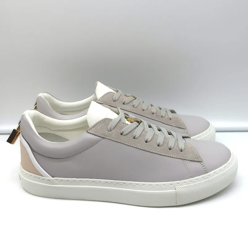 Buscemi Tennis Lock Low Top Sneakers Grau Leder & Wildleder Größe 38.5