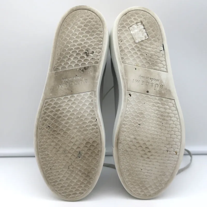 Buscemi Tennis Lock Low Top Sneakers Grau Leder & Wildleder Größe 38.5
