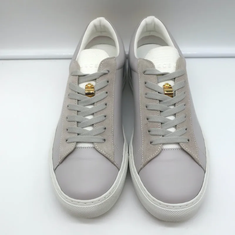 Buscemi Tennis Lock Low Top Sneakers Grau Leder & Wildleder Größe 38.5