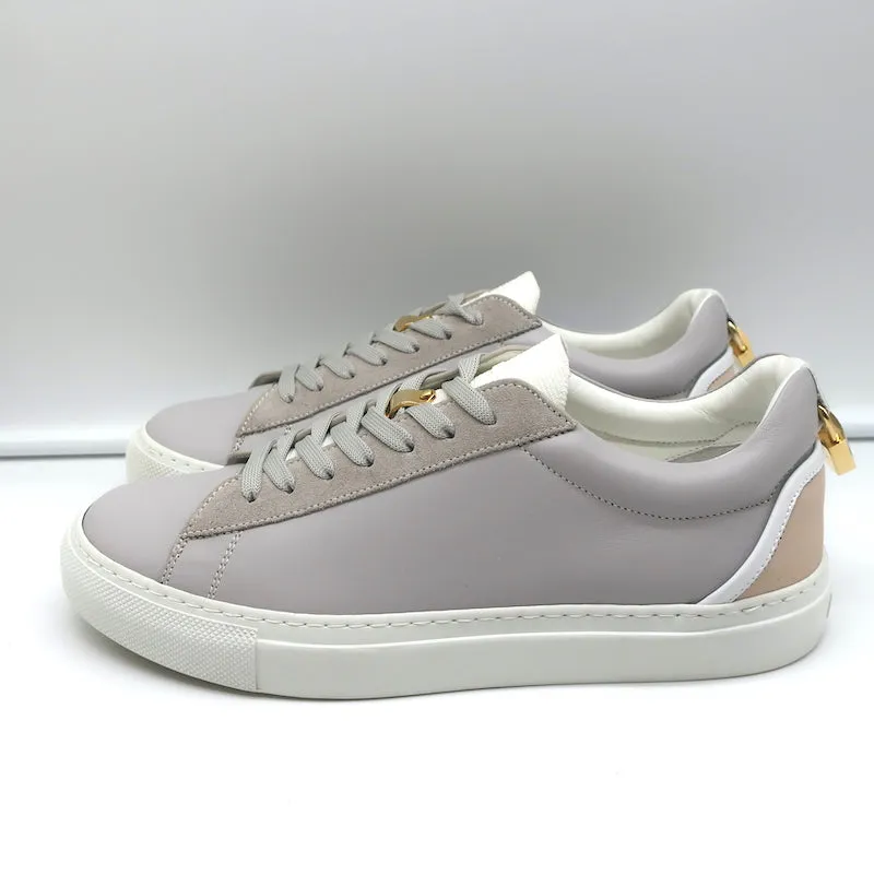 Buscemi Tennis Lock Low Top Sneakers Grau Leder & Wildleder Größe 38.5
