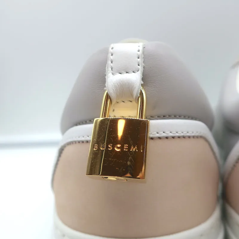 Buscemi Tennis Lock Low Top Sneakers Grau Leder & Wildleder Größe 38.5