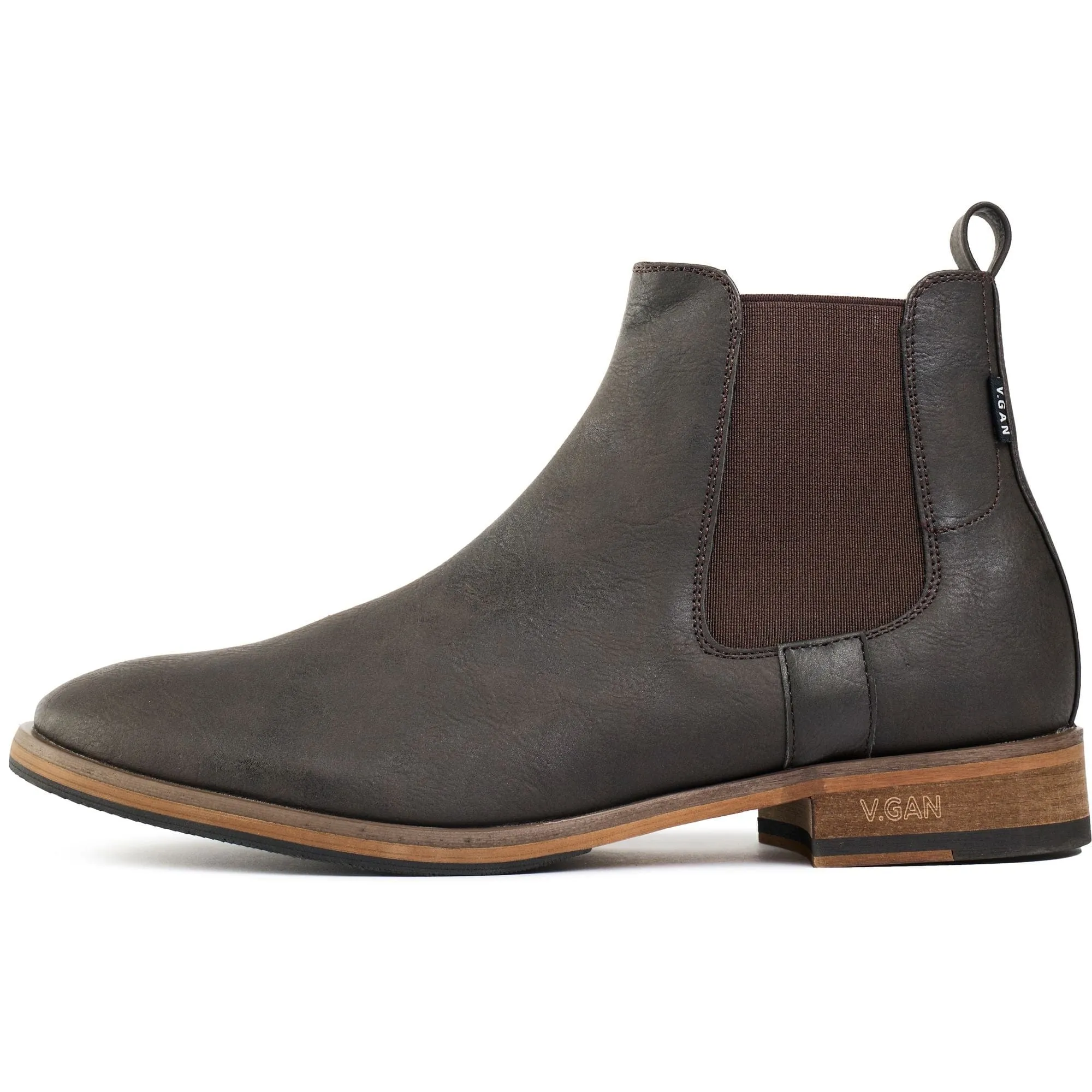 Kardamom Herren Vegane Leder Chelsea Stiefel | Dunkelbraun