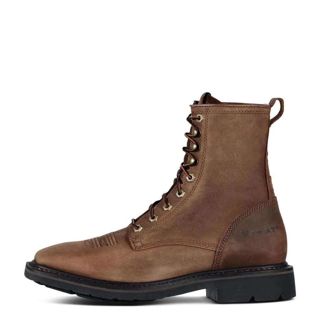 Cascade 8 Zoll Weiche-Spitze Breite Viereckige-Spitze Stiefel Alamo Braun