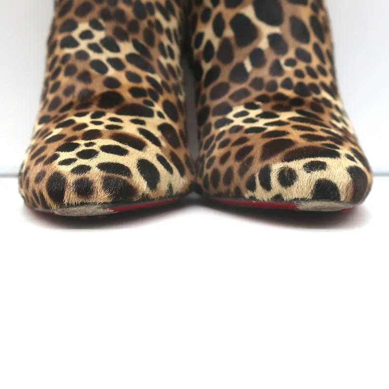 Christian Louboutin So Eleonor Leopardenprint Wildleder Stiefeletten Größe 36.5