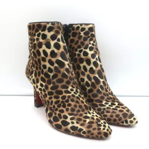 Christian Louboutin So Eleonor Leopardenprint Wildleder Stiefeletten Größe 36.5