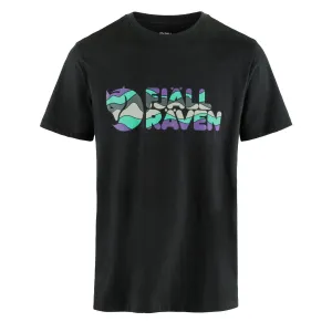 Fjällräven T-Shirt für Herren mit mehrfarbigem Logo in Schwarz
