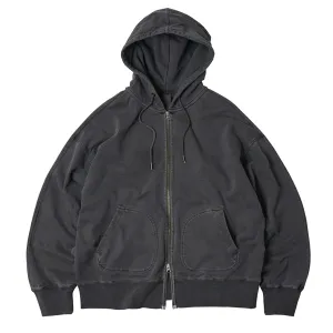 Bekleidung Frizmworks Herren Frizmworks OG Pigmentgefärbte Kapuzen-Parka mit Reißverschluss Anthrazit