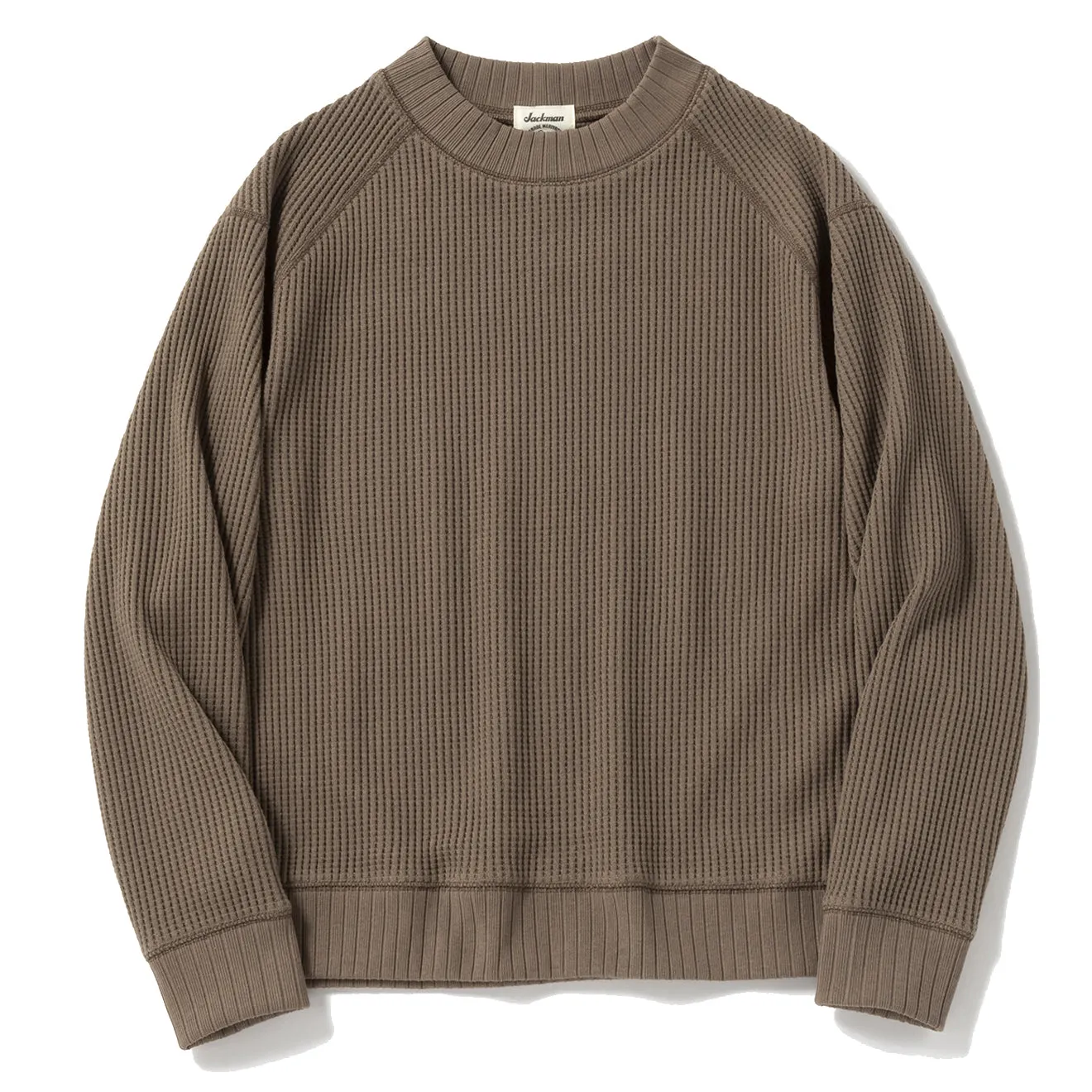 Jackman Herren Waffle-Midneck Pullover in Tauben Grau