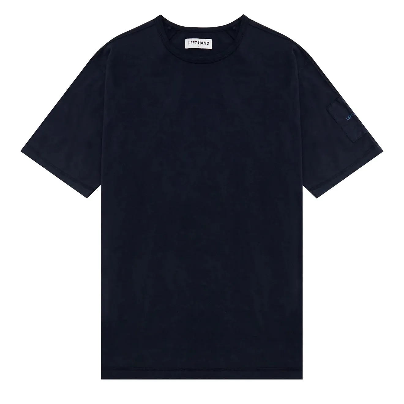 Bekleidung Linke Hand Herren Linke Hand Kontrast Panel T-Shirt Marineblau