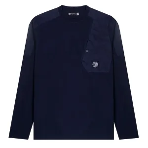 Bekleidung St95 Herren ST95 Langarm Saisonales T-Shirt Marineblau