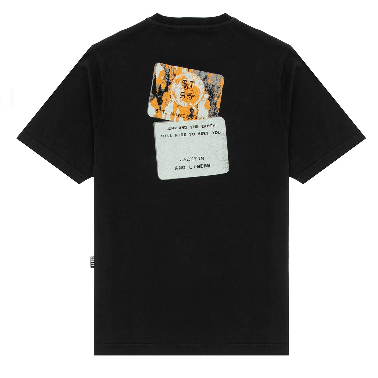 Kleidung St95 Herren ST95 SS Etikett T-Shirt Schwarz