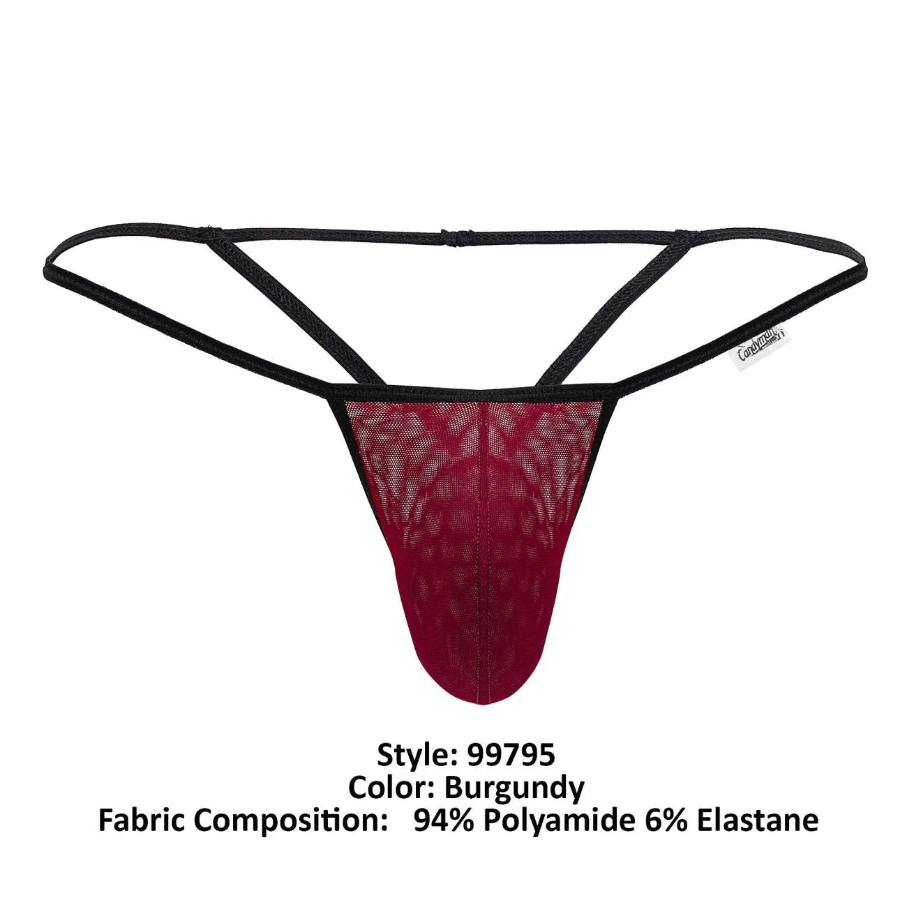 Bekleidung_Candyman_Herrenunterwäsche CandyMan 99795 Mesh-G-String Tangas Farbe Burgunder