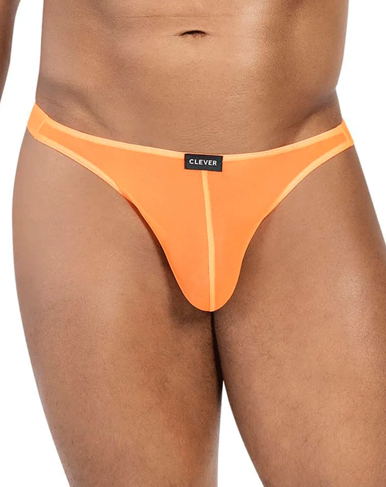 Clever Herrenunterwäsche Clever 100008 3er Pack Australische Latex-Tangas Schwarz-Orange-Schwarz