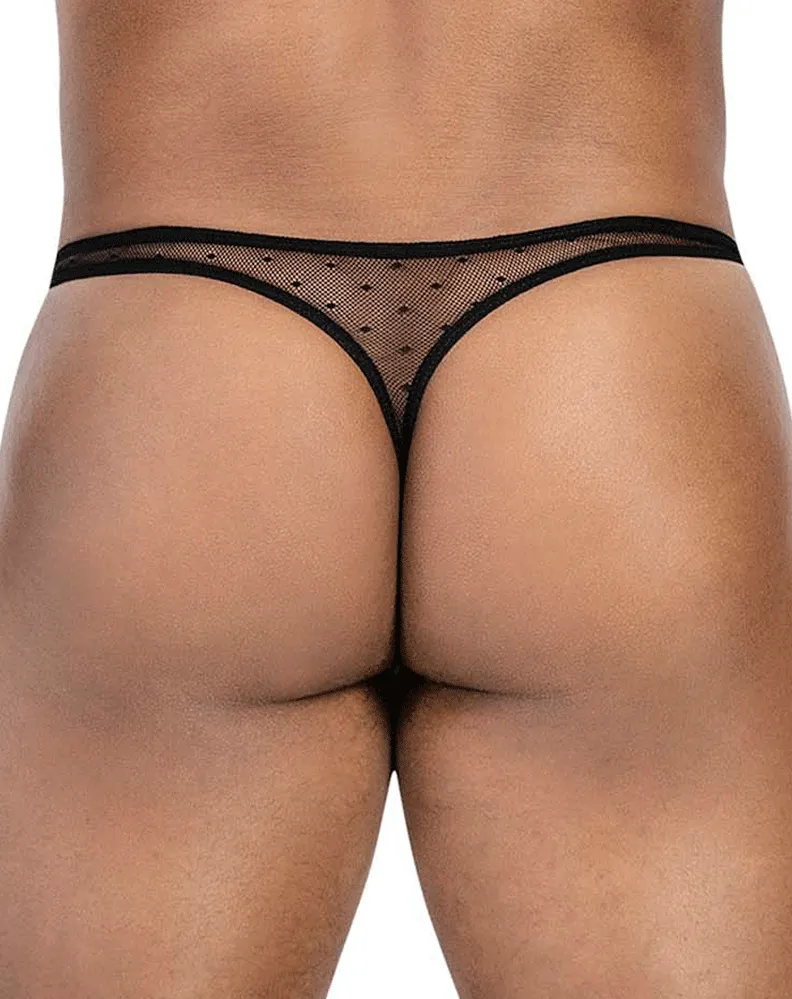 Clever Herrenunterwäsche Clever 100008 3er Pack Australische Latex-Tangas Schwarz-Orange-Schwarz