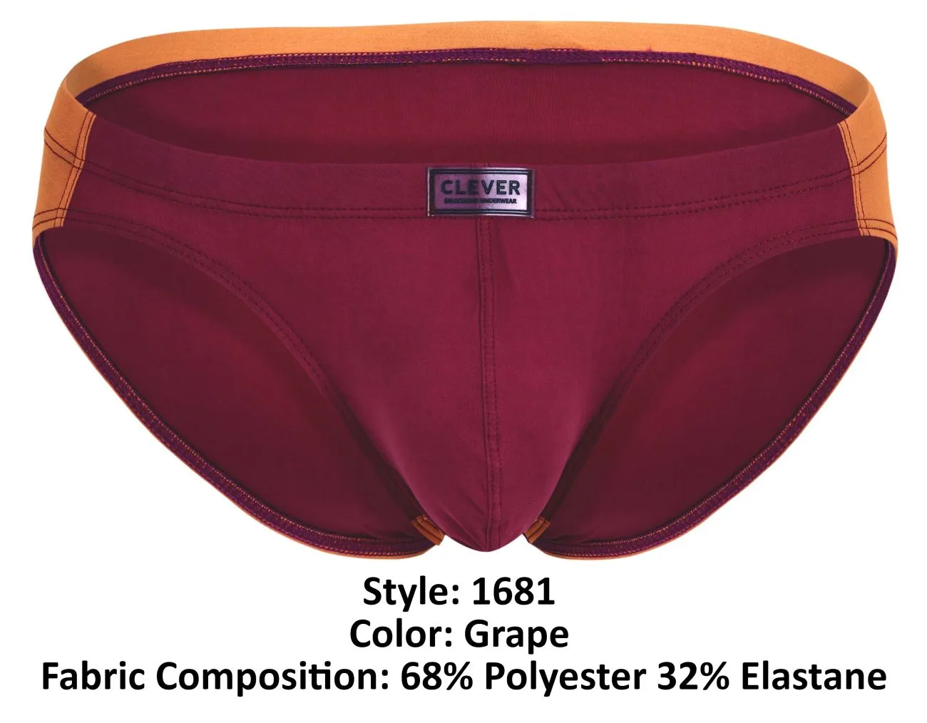 Clever Herrenunterwäsche Clever 1681 Zweifarbiger Bikini Farbe Grape