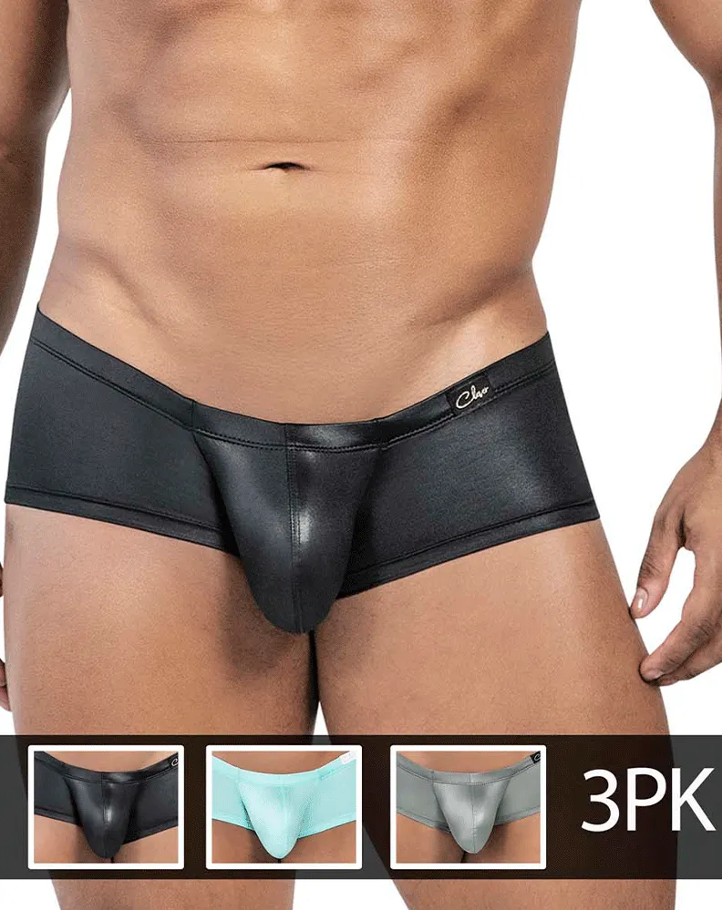 Clever Herrenunterwäsche Clever 229952 3er-Pack Australische Latein-Slipboxer Blau-Grün-Schwarz