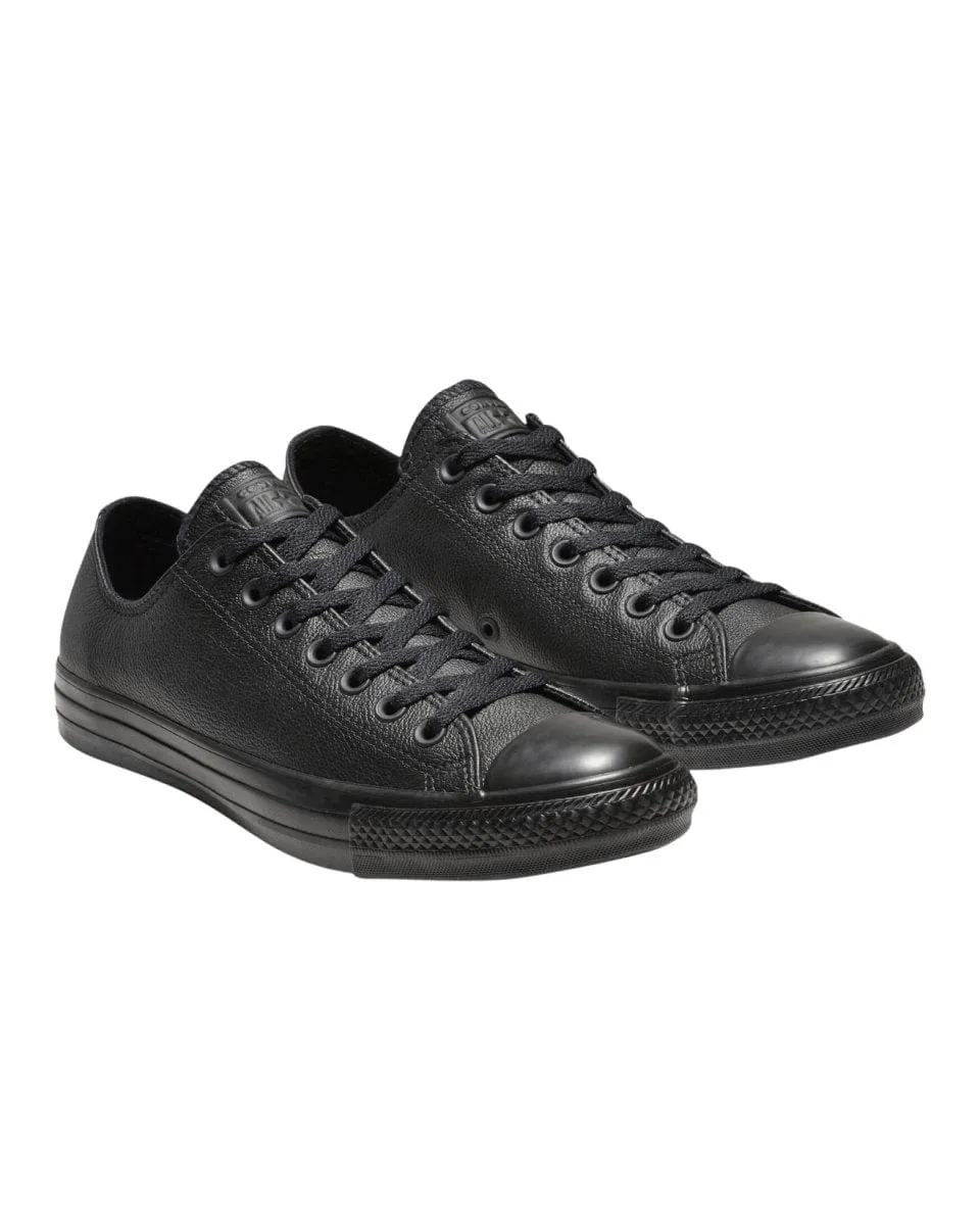 CONVERSE HERREN CHUCK TAYLOR ALL STAR NIEDRIGER SCHUH IN TRIPLE BLACK LEDER