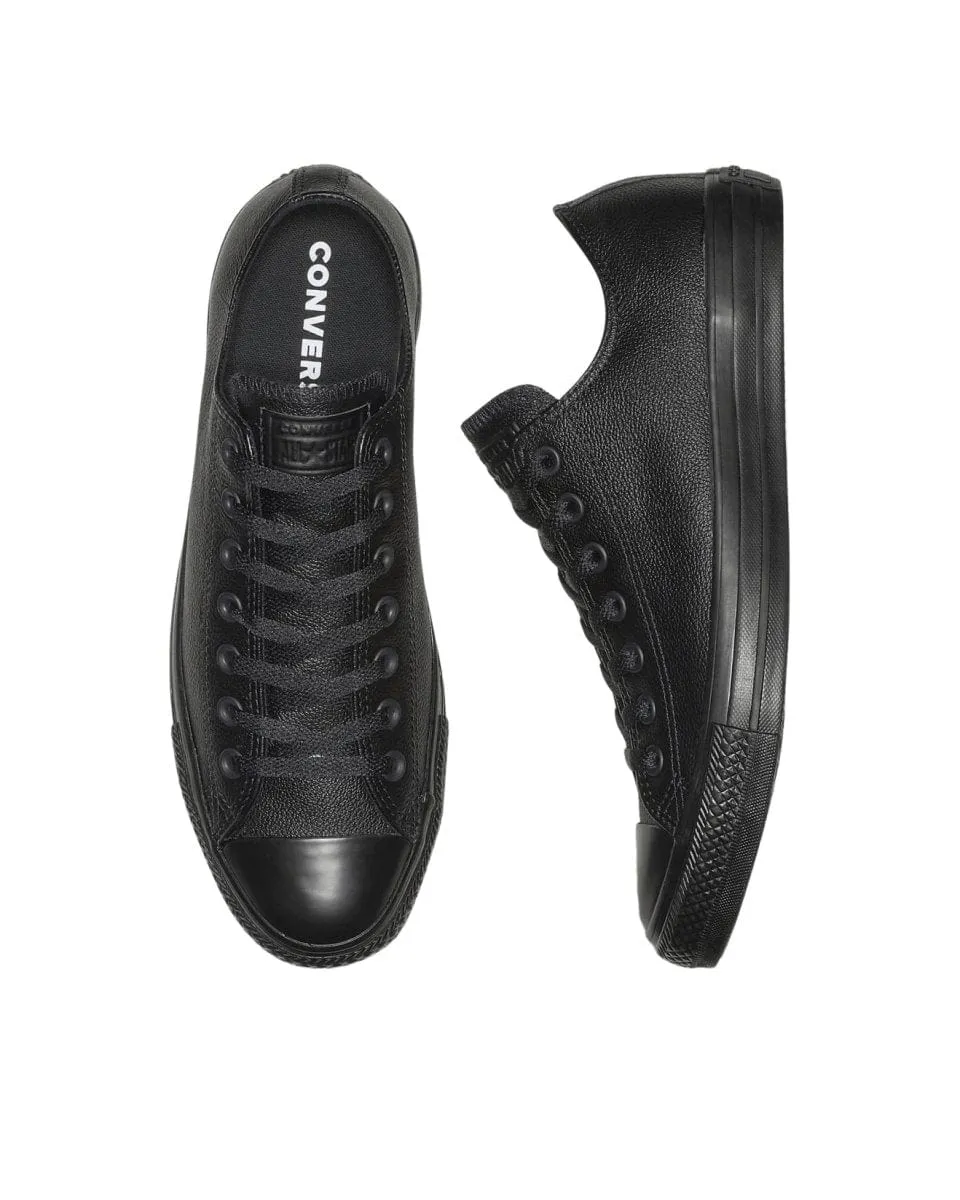 CONVERSE HERREN CHUCK TAYLOR ALL STAR NIEDRIGER SCHUH IN TRIPLE BLACK LEDER