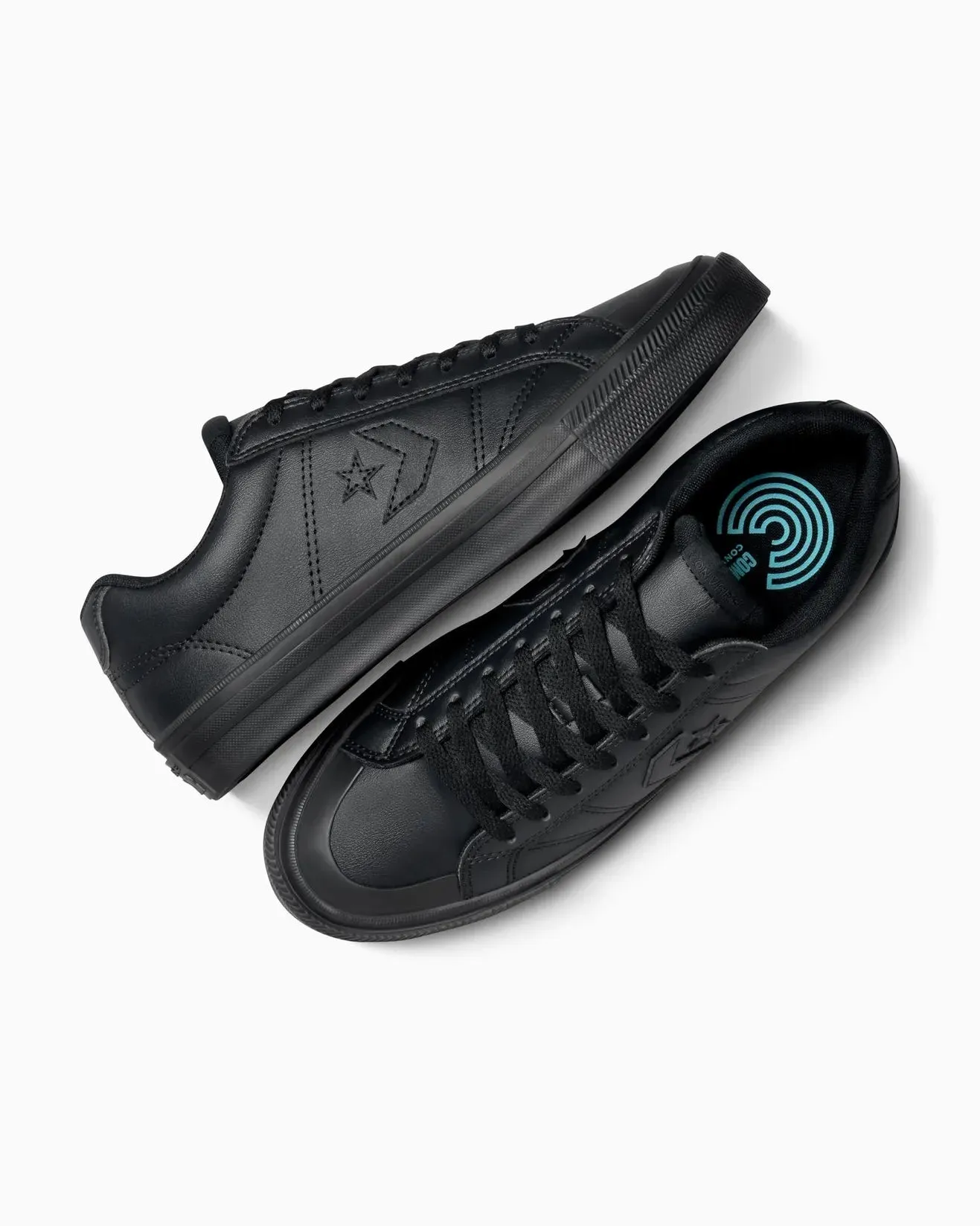 CONVERSE Unisex CONVERSE Sport Freizeit Kunstleder Low Top Schwarz Monochrome Schwarz Schuhe