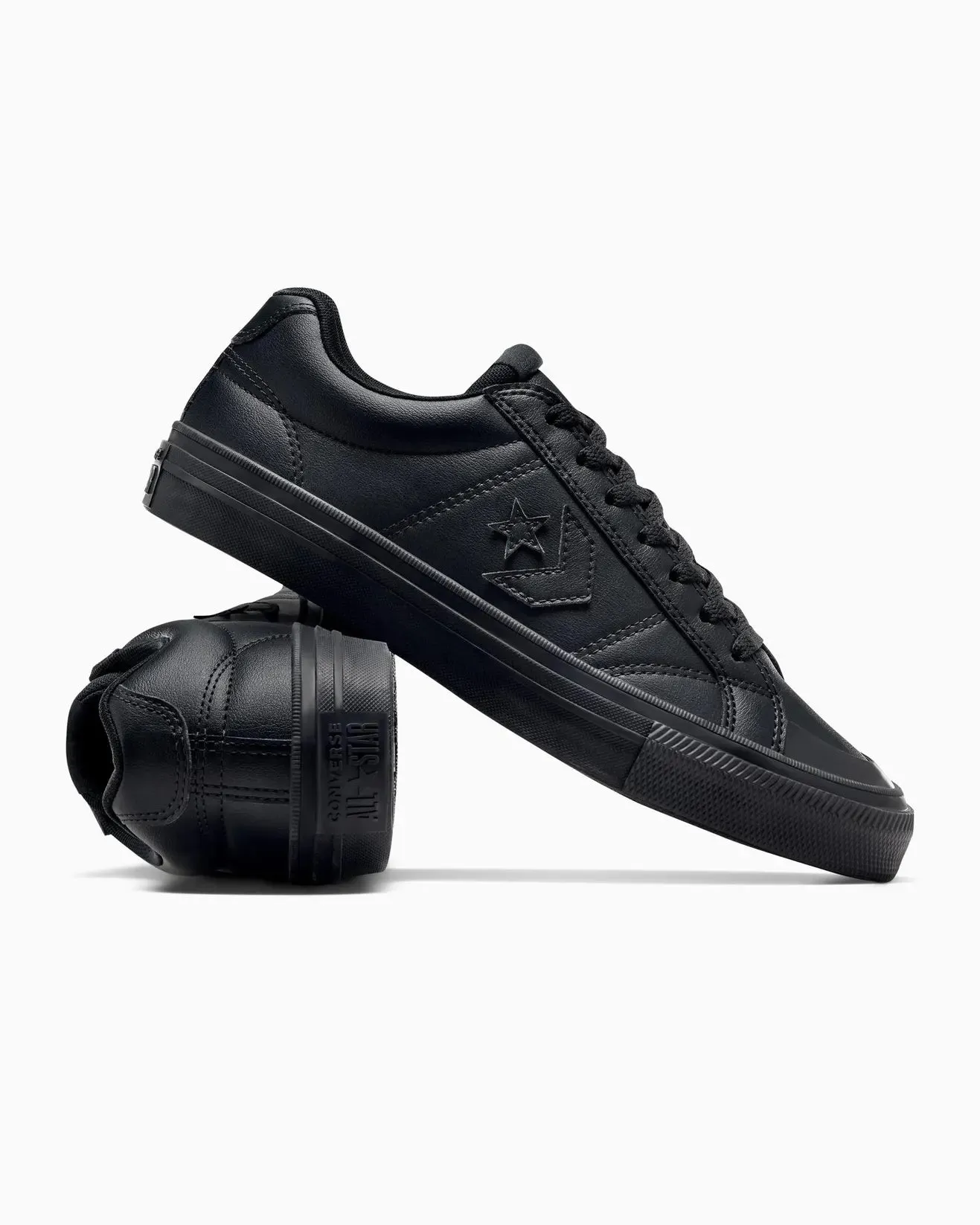 CONVERSE Unisex CONVERSE Sport Freizeit Kunstleder Low Top Schwarz Monochrome Schwarz Schuhe