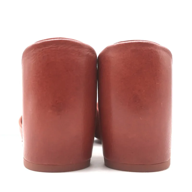 Cortana Juno Mules Brandy Rot Leder Größe 41.5 Sandalen mit offener Spitze