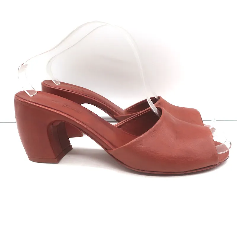 Cortana Juno Mules Brandy Rot Leder Größe 41.5 Sandalen mit offener Spitze