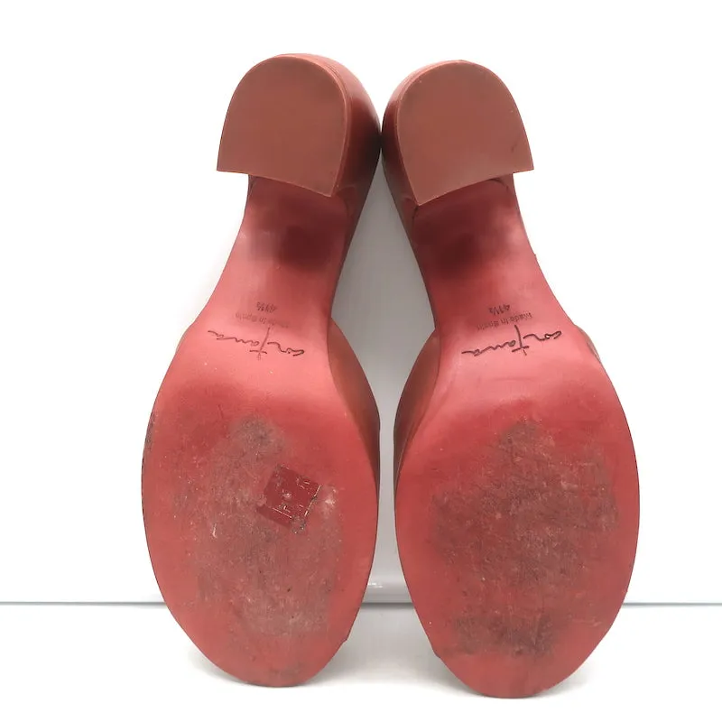 Cortana Juno Mules Brandy Rot Leder Größe 41.5 Sandalen mit offener Spitze