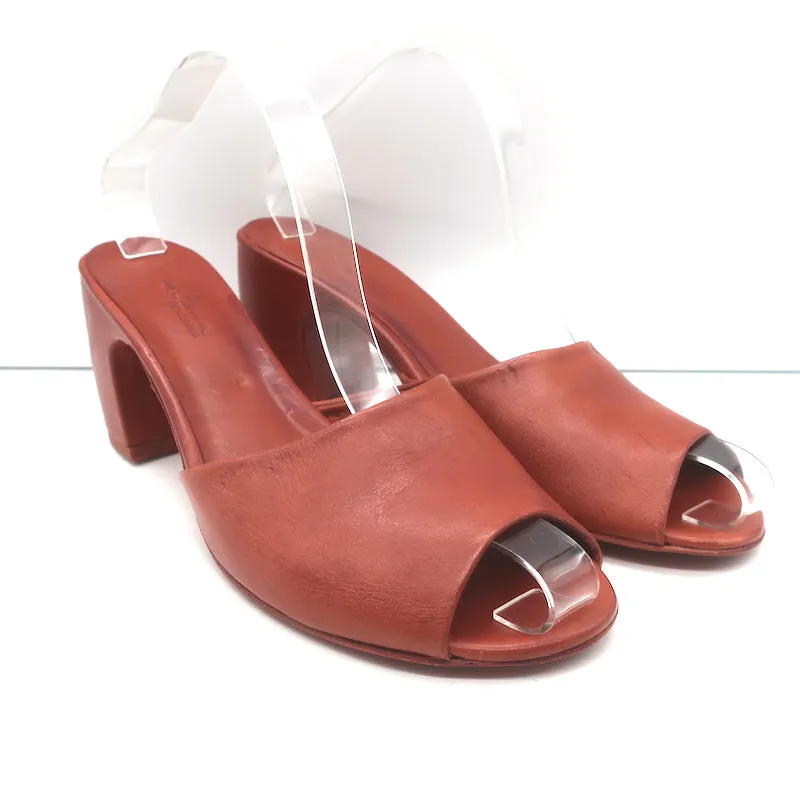 Cortana Juno Mules Brandy Rot Leder Größe 41.5 Sandalen mit offener Spitze