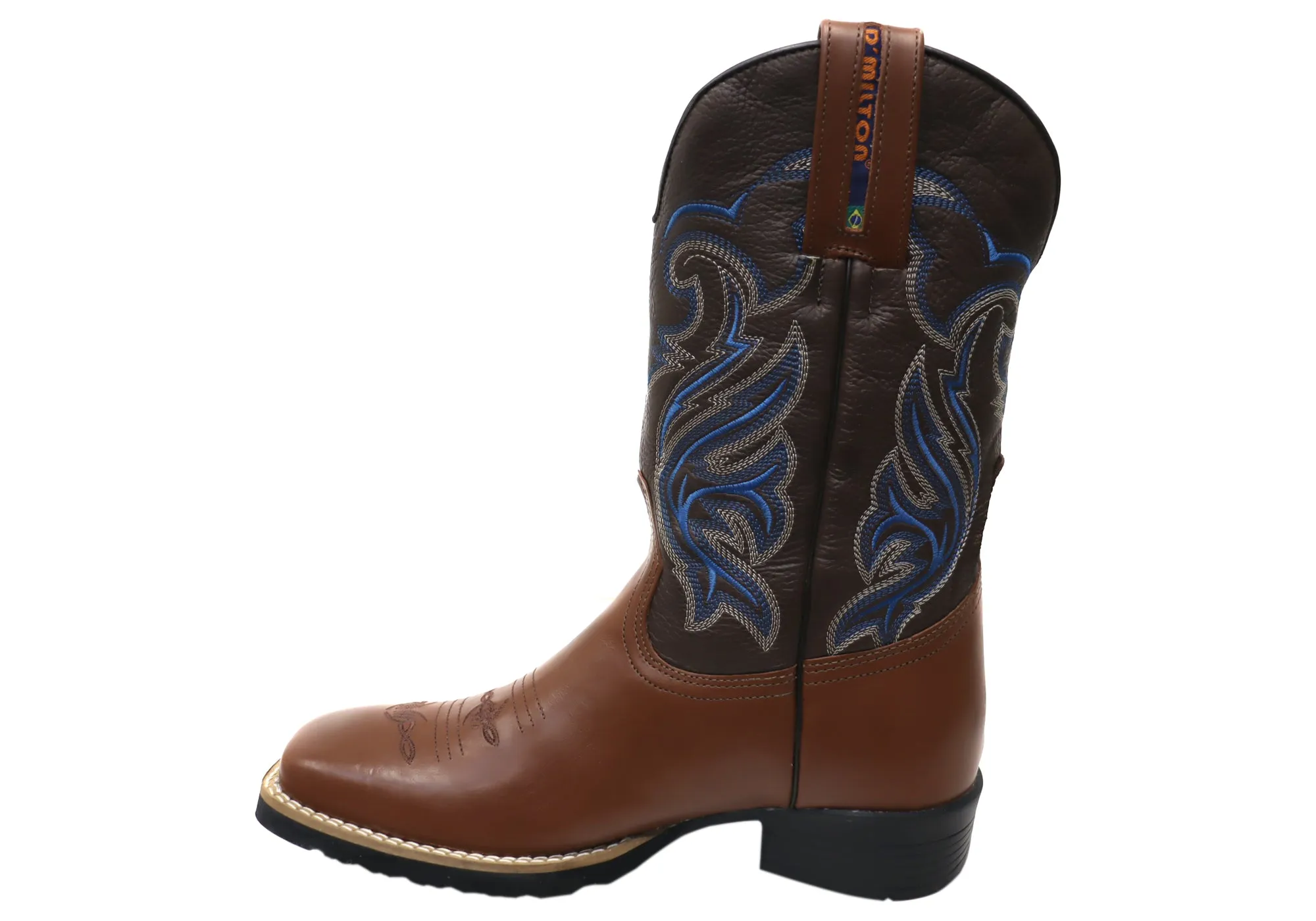 D Milton Banjo Herren Leder Bequeme Western Cowboy Stiefel D Milton Schuhe