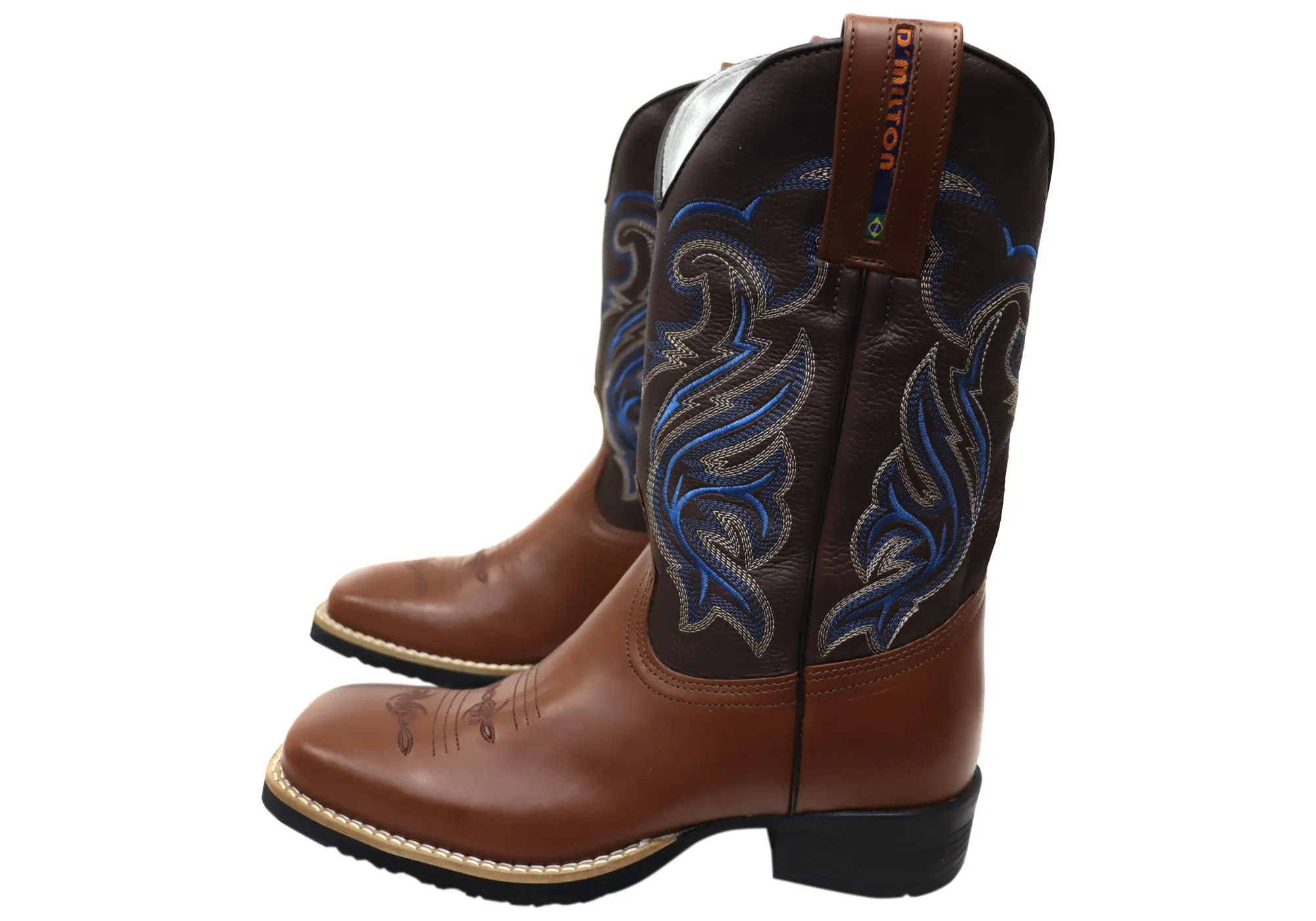 D Milton Banjo Herren Leder Bequeme Western Cowboy Stiefel D Milton Schuhe