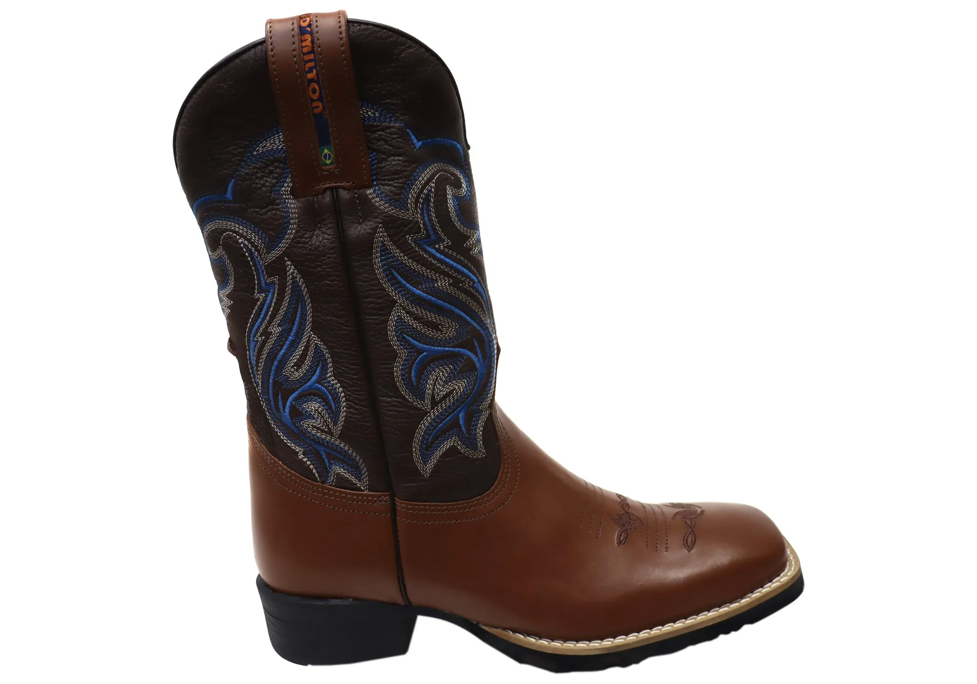 D Milton Banjo Herren Leder Bequeme Western Cowboy Stiefel D Milton Schuhe