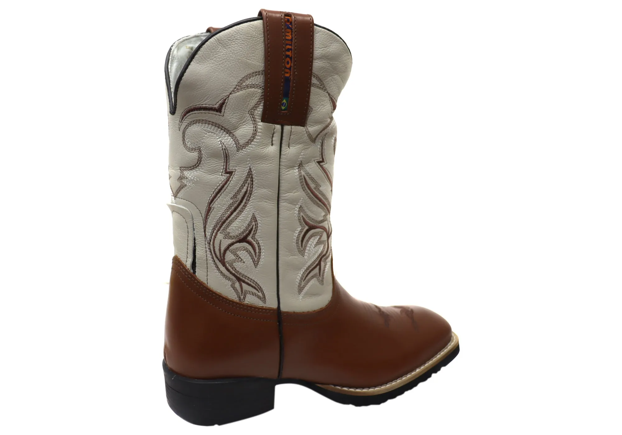 D Milton Banjo Herren Leder Bequeme Western Cowboy Stiefel D Milton Schuhe
