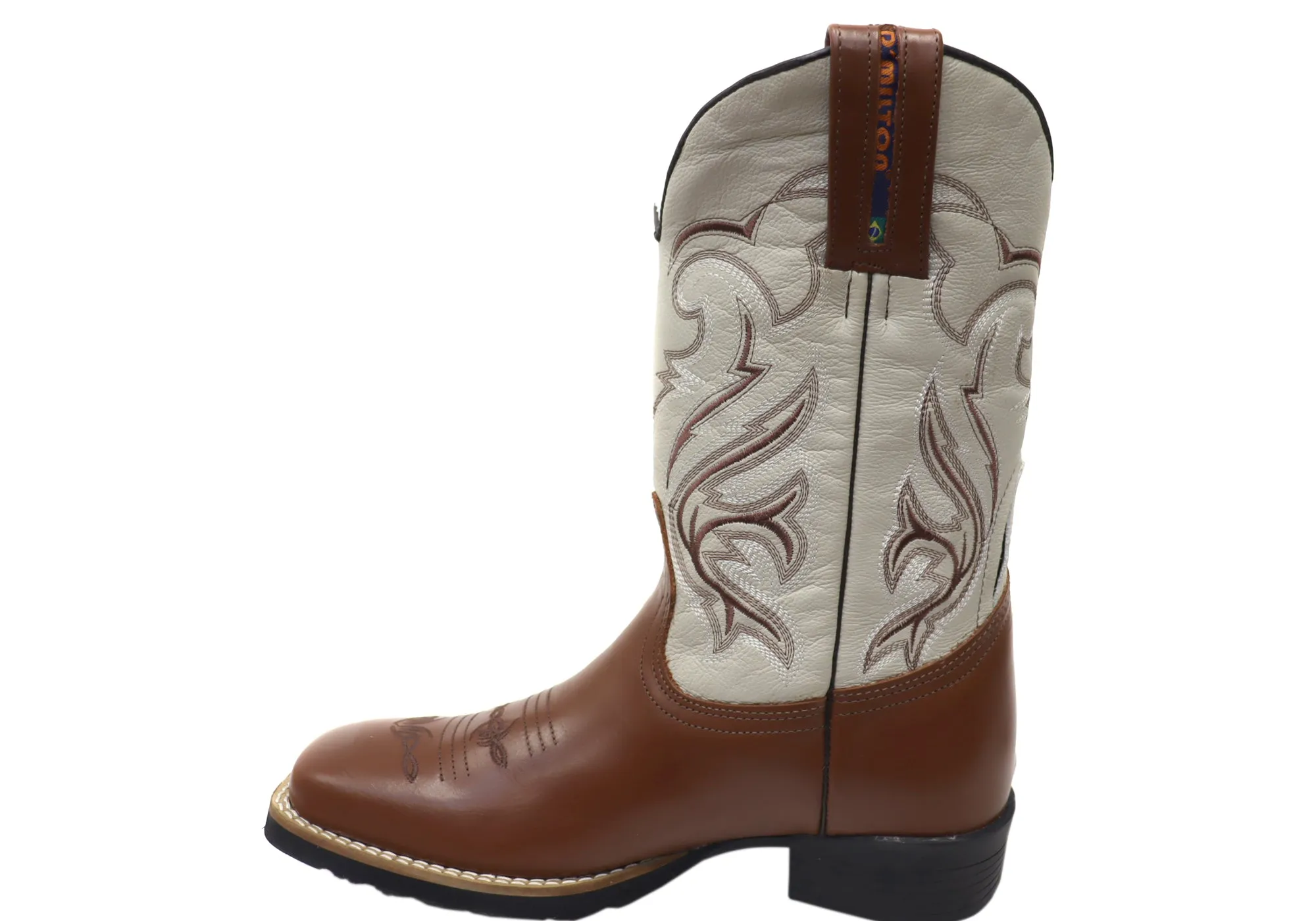 D Milton Banjo Herren Leder Bequeme Western Cowboy Stiefel D Milton Schuhe