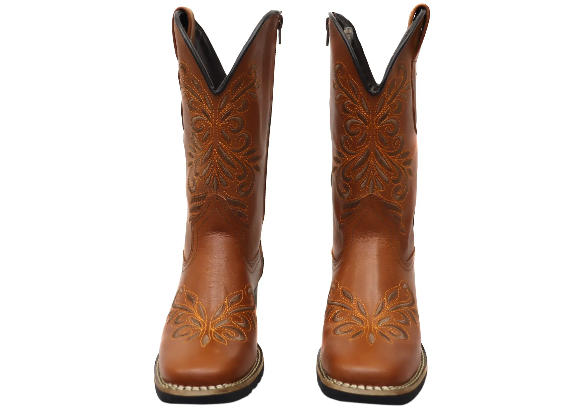 D Milton Belle Damen Bequeme Leder Western Cowboy Stiefel D Milton Schuhe