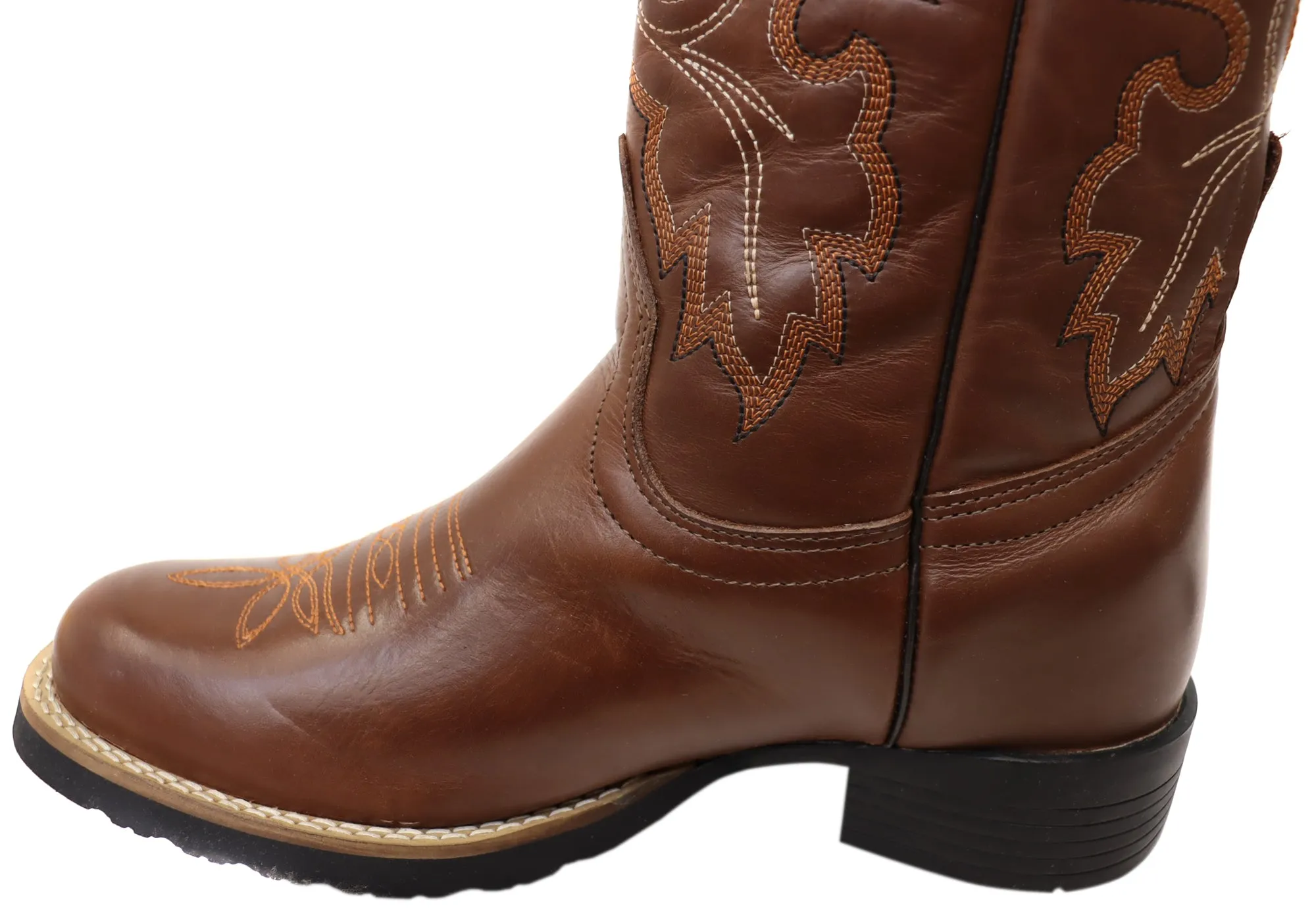 D Milton Dallas Herren Leder Bequeme Western Cowboy Stiefel D Milton Schuhe