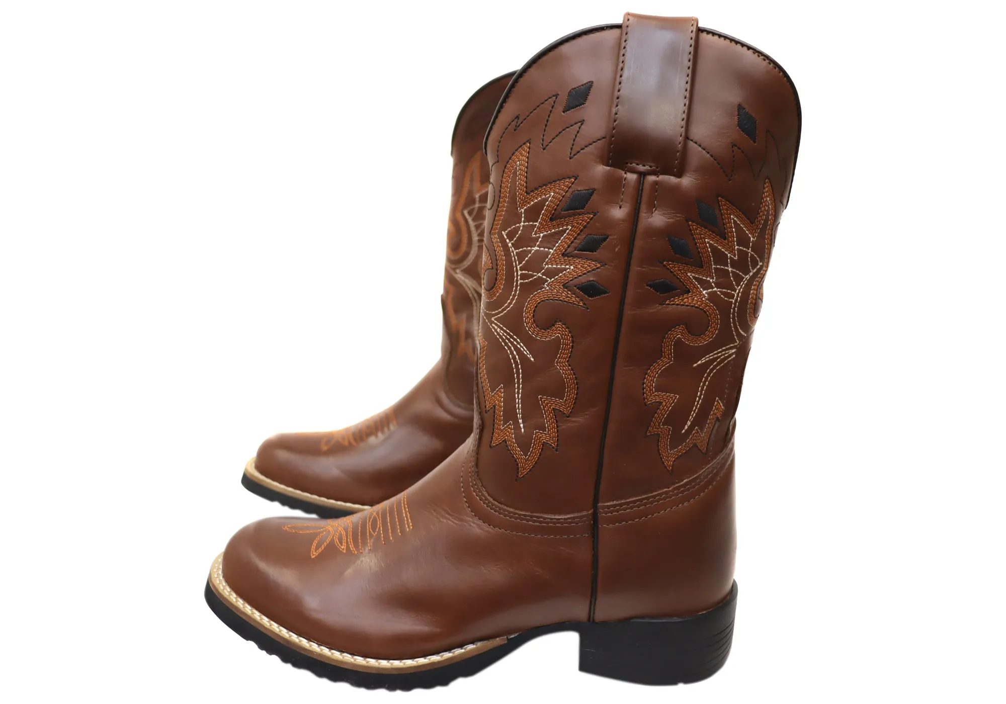 D Milton Dallas Herren Leder Bequeme Western Cowboy Stiefel D Milton Schuhe