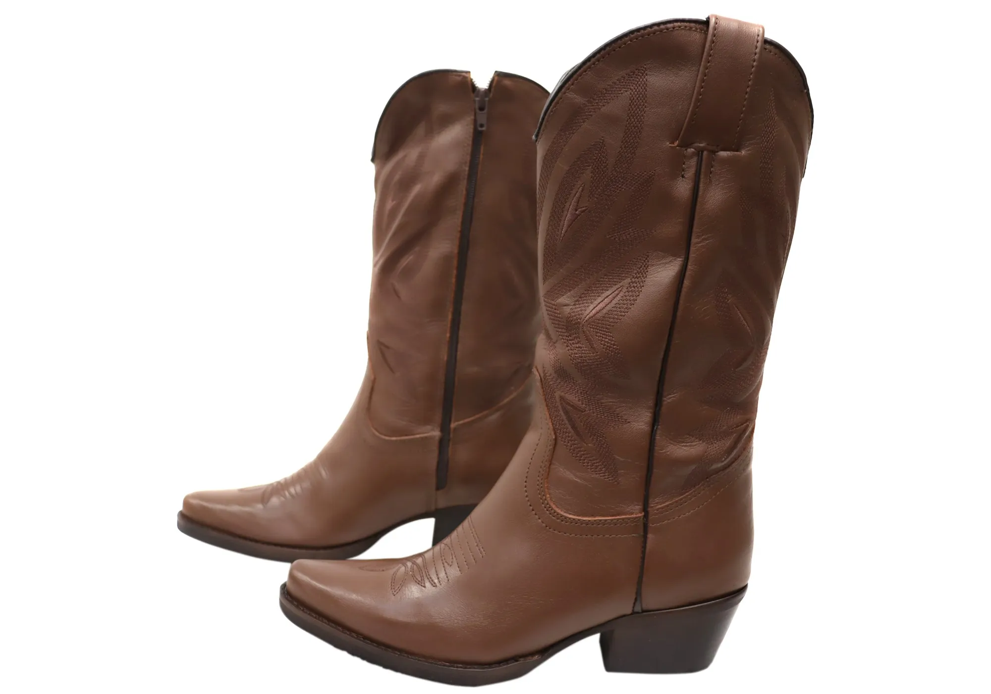 D Milton Delilah Damen Bequeme Leder Western Cowboy Stiefel D Milton Schuhe