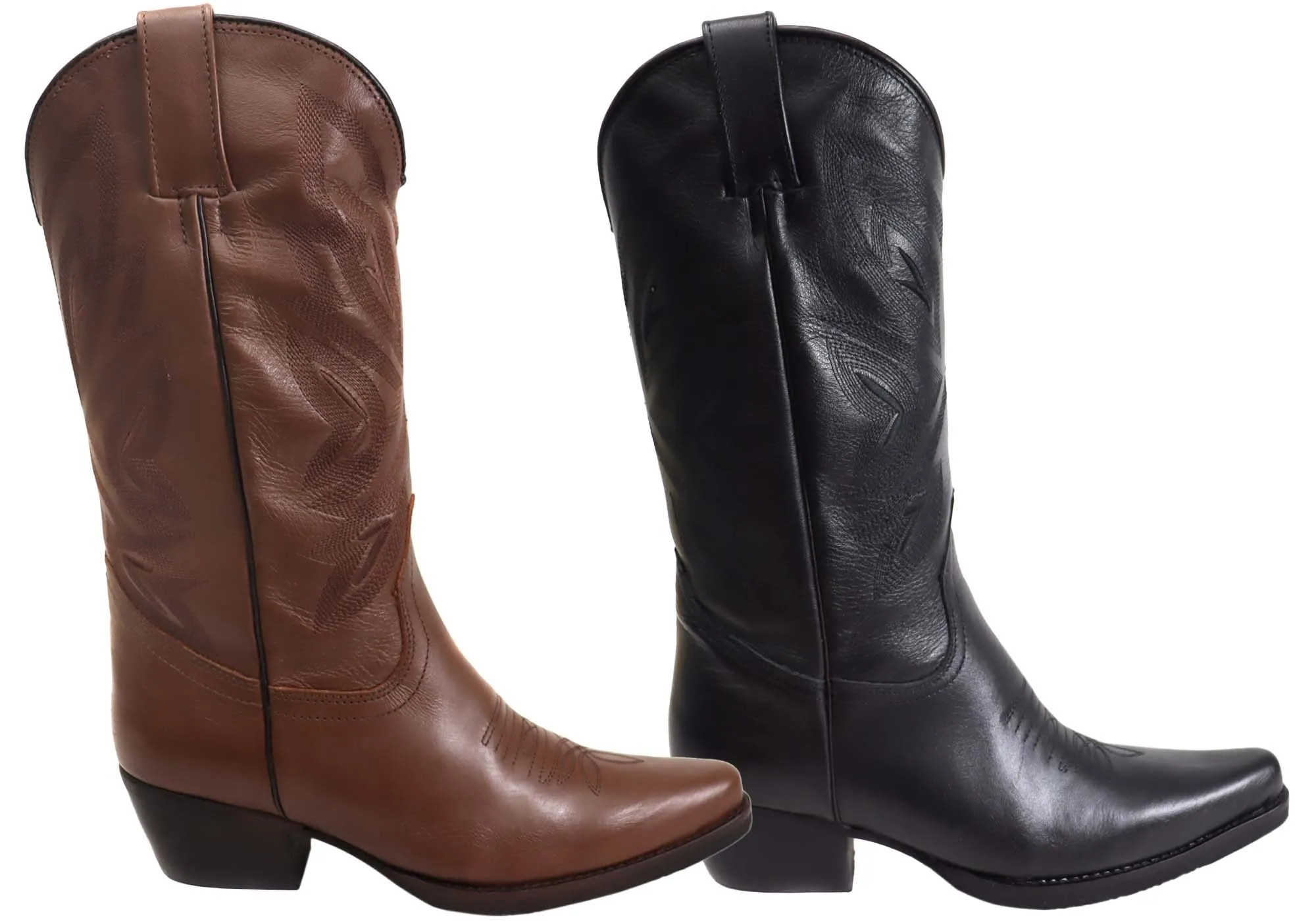 D Milton Delilah Damen Bequeme Leder Western Cowboy Stiefel D Milton Schuhe