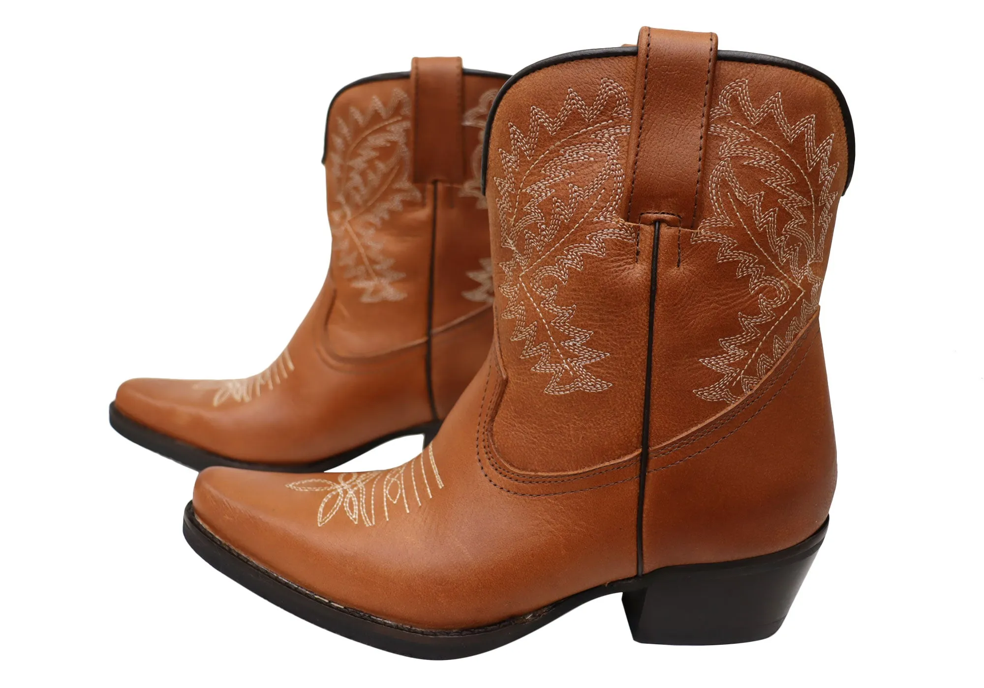 D Milton Edwina Damen Leder Western Cowboy Knöchelstiefel D Milton Schuhe