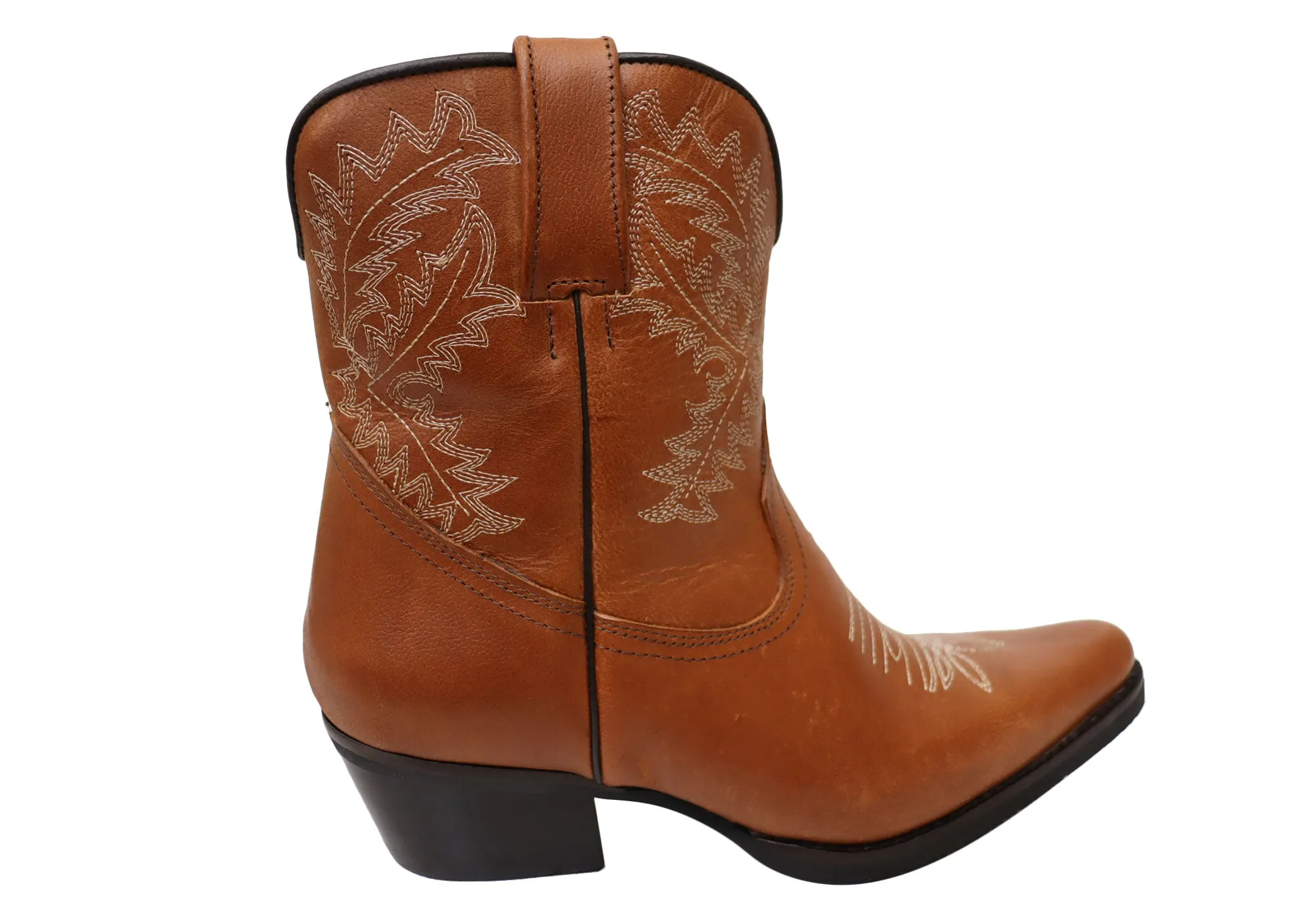 D Milton Edwina Damen Leder Western Cowboy Knöchelstiefel D Milton Schuhe