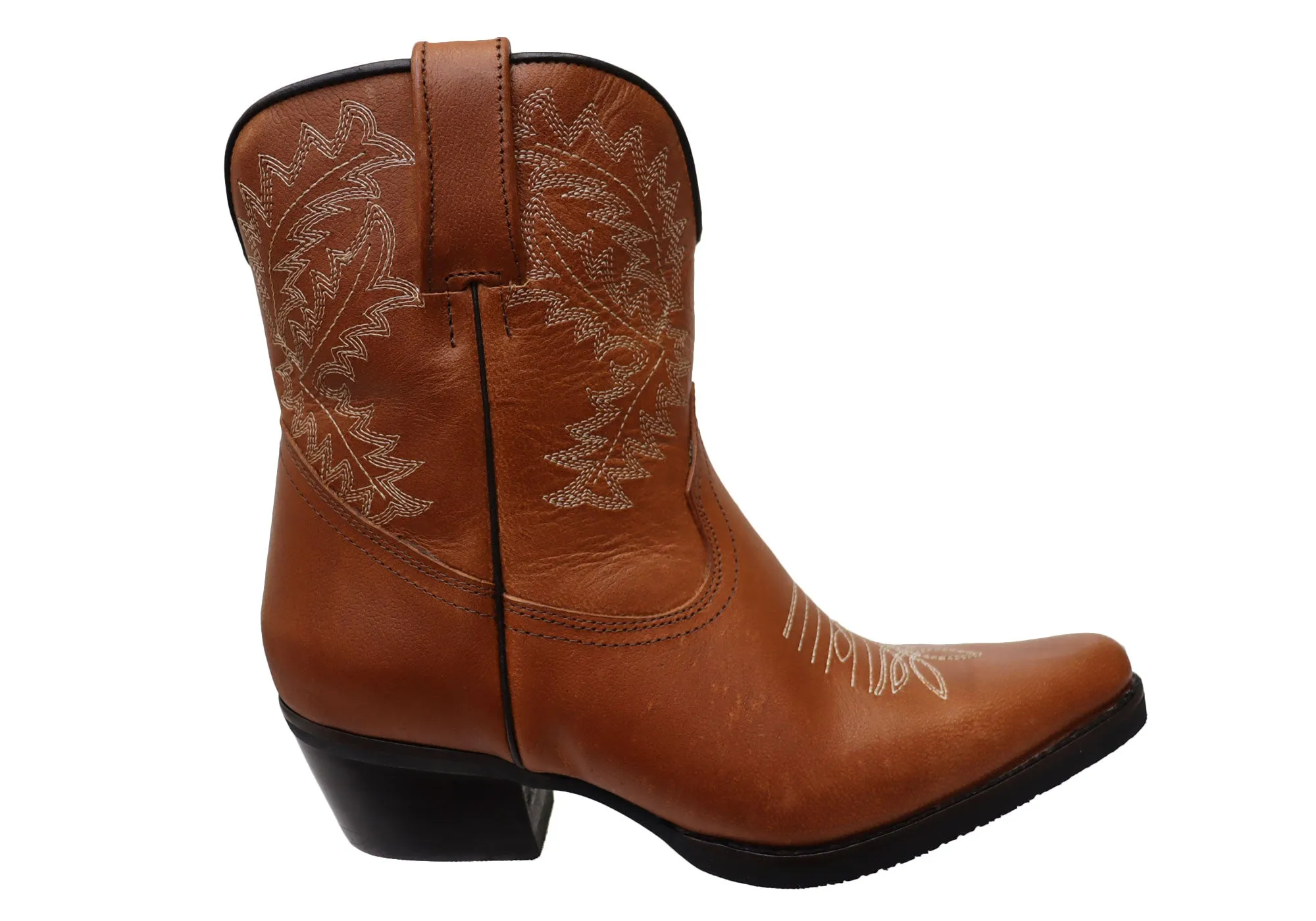 D Milton Edwina Damen Leder Western Cowboy Knöchelstiefel D Milton Schuhe