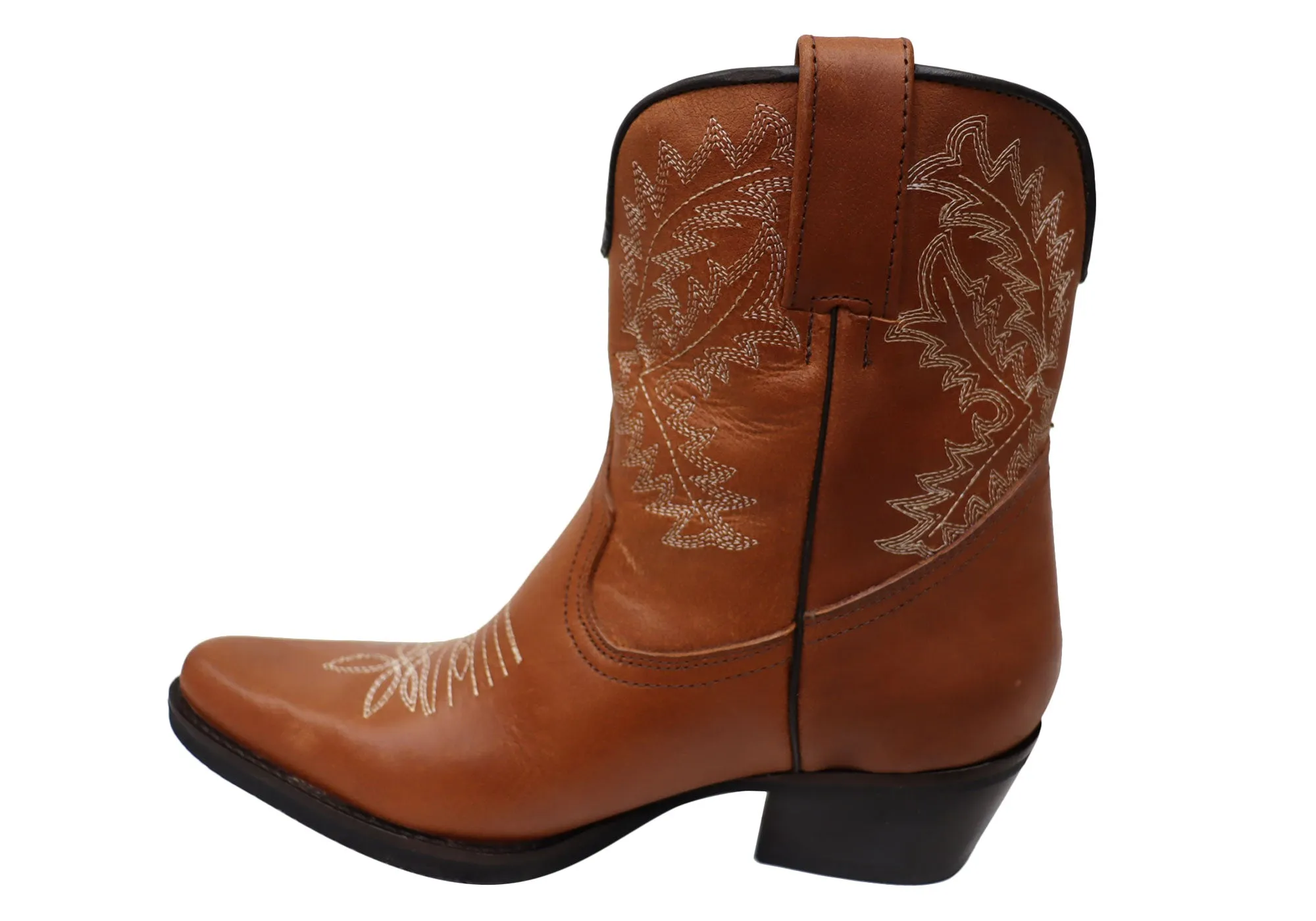D Milton Edwina Damen Leder Western Cowboy Knöchelstiefel D Milton Schuhe