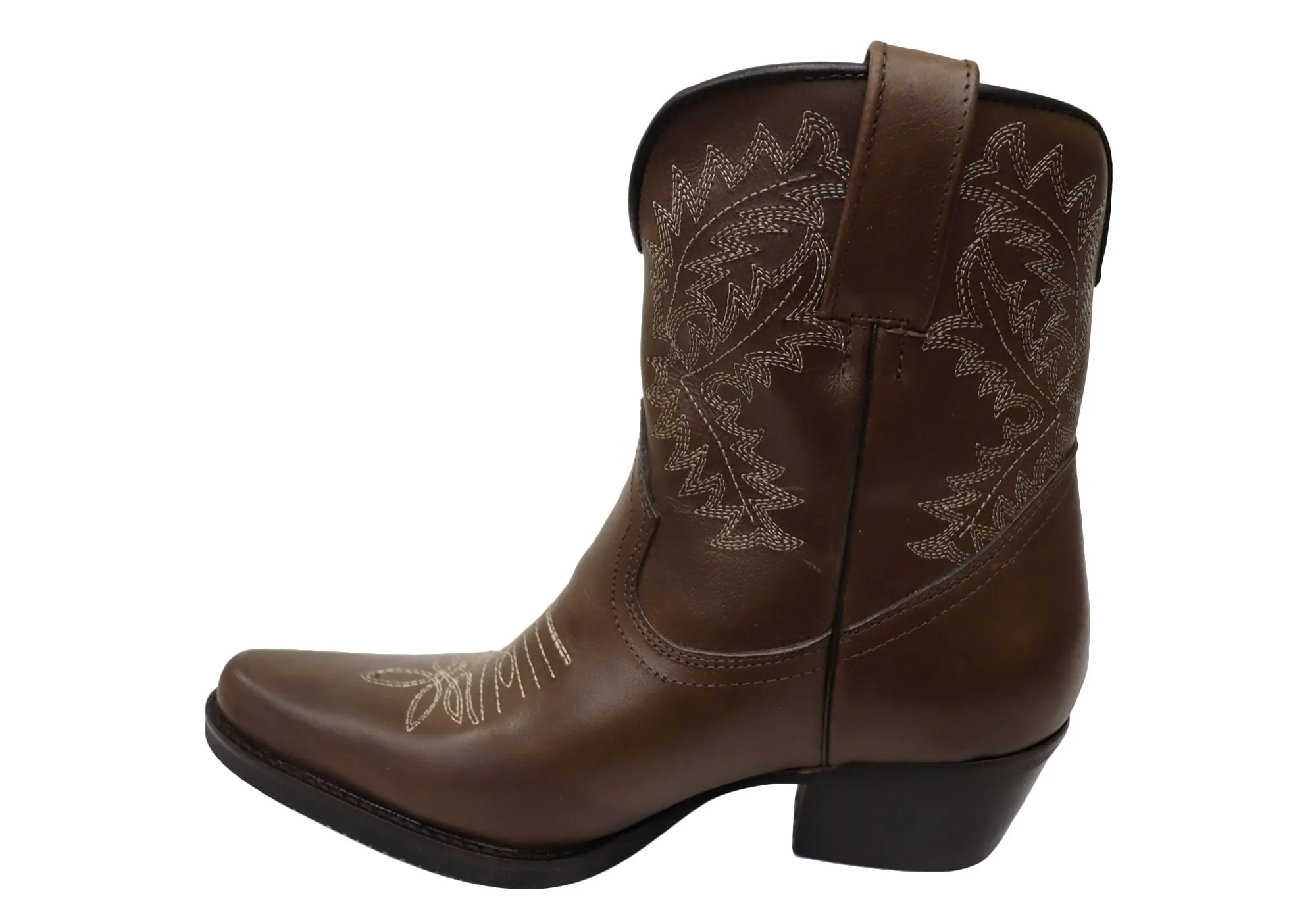 D Milton Edwina Damen Leder Western Cowboy Knöchelstiefel D Milton Schuhe