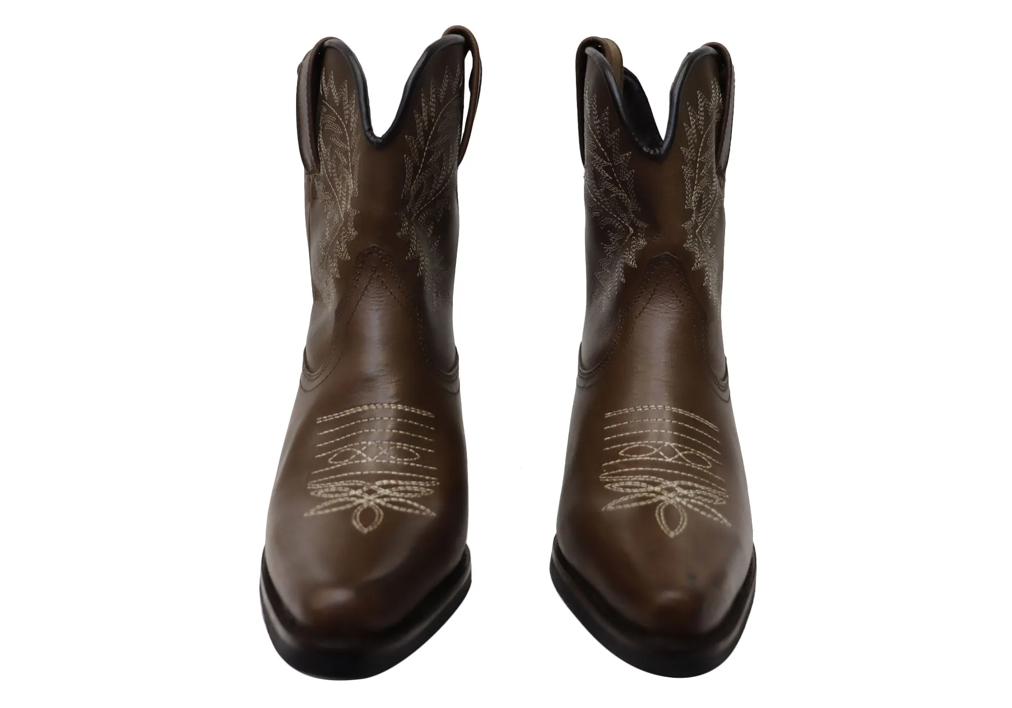 D Milton Edwina Damen Leder Western Cowboy Knöchelstiefel D Milton Schuhe